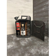 Міні бар каністра в подарунок на 10л. з посудом для чоловіка чорна «Pirat» / Подарунковий набір хлопцю